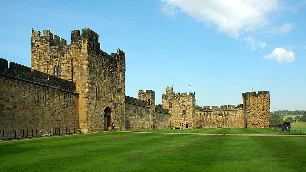 Castelo de Alnwick, na Inglaterra, foi uma das locações de Hogwarts nos filmes de Harry Potter
